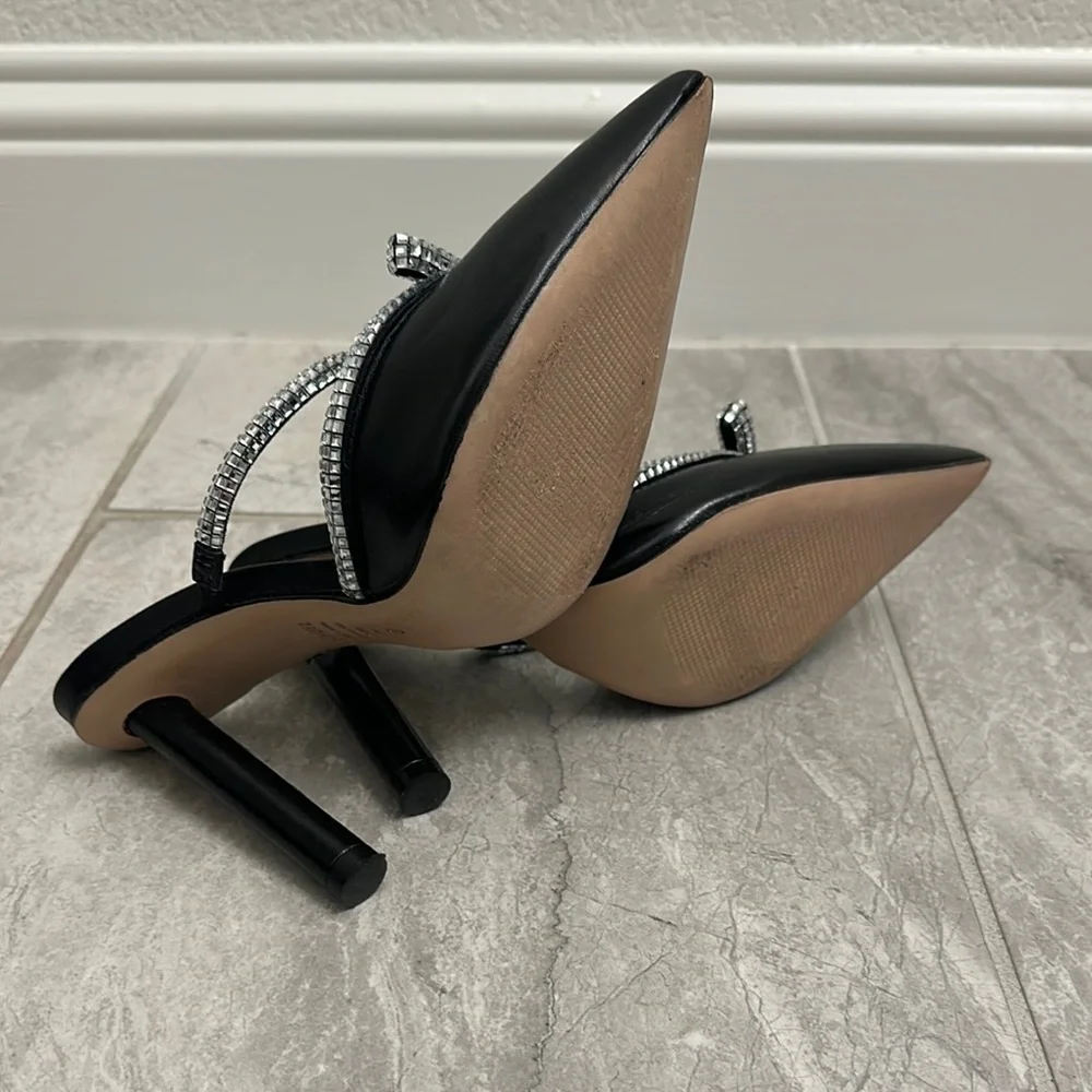 SCHUTZ Black Bow Embellished Heels